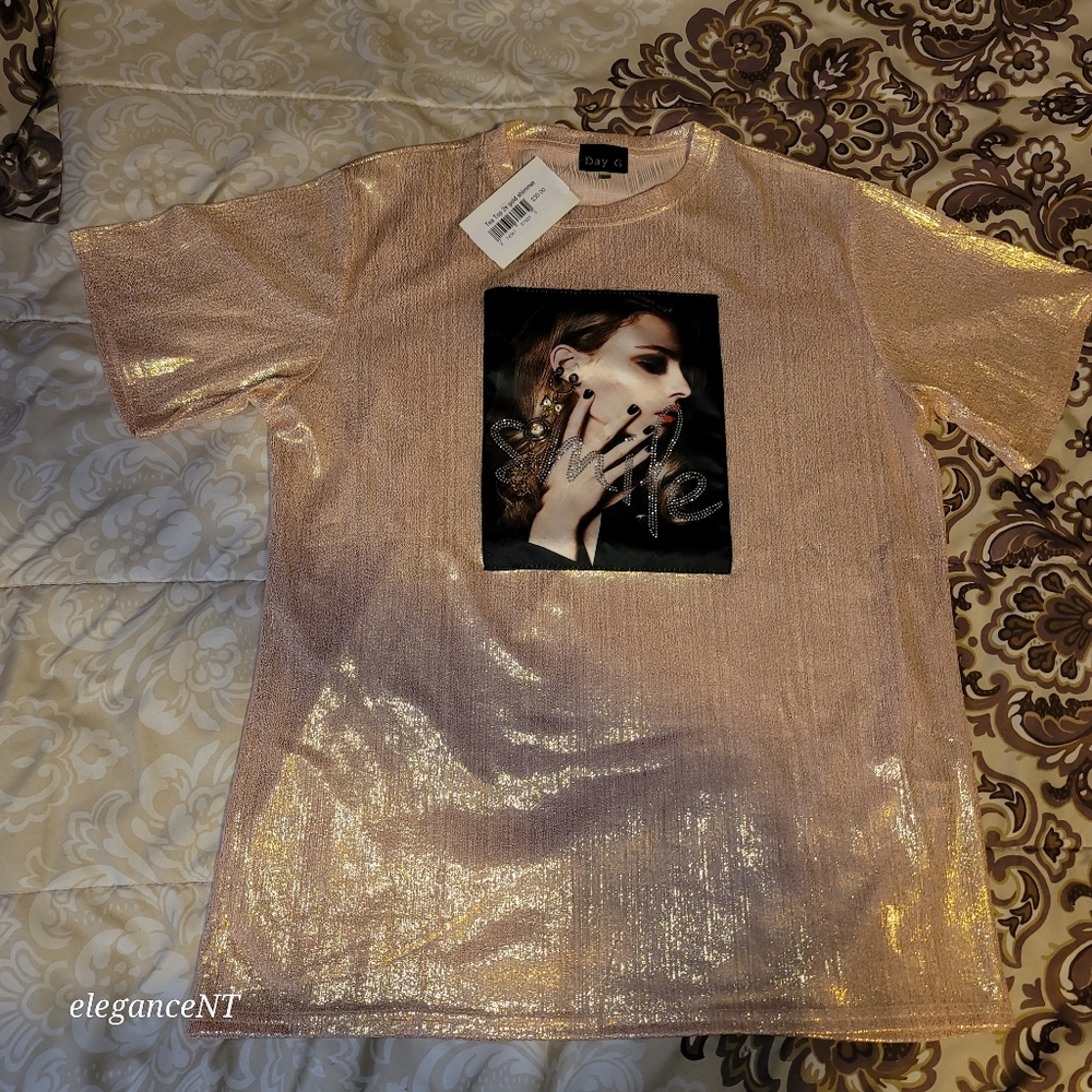 Day G Rose Gold Shimmer Blouse Sz: 2XL NWT - Picture 13 of 15